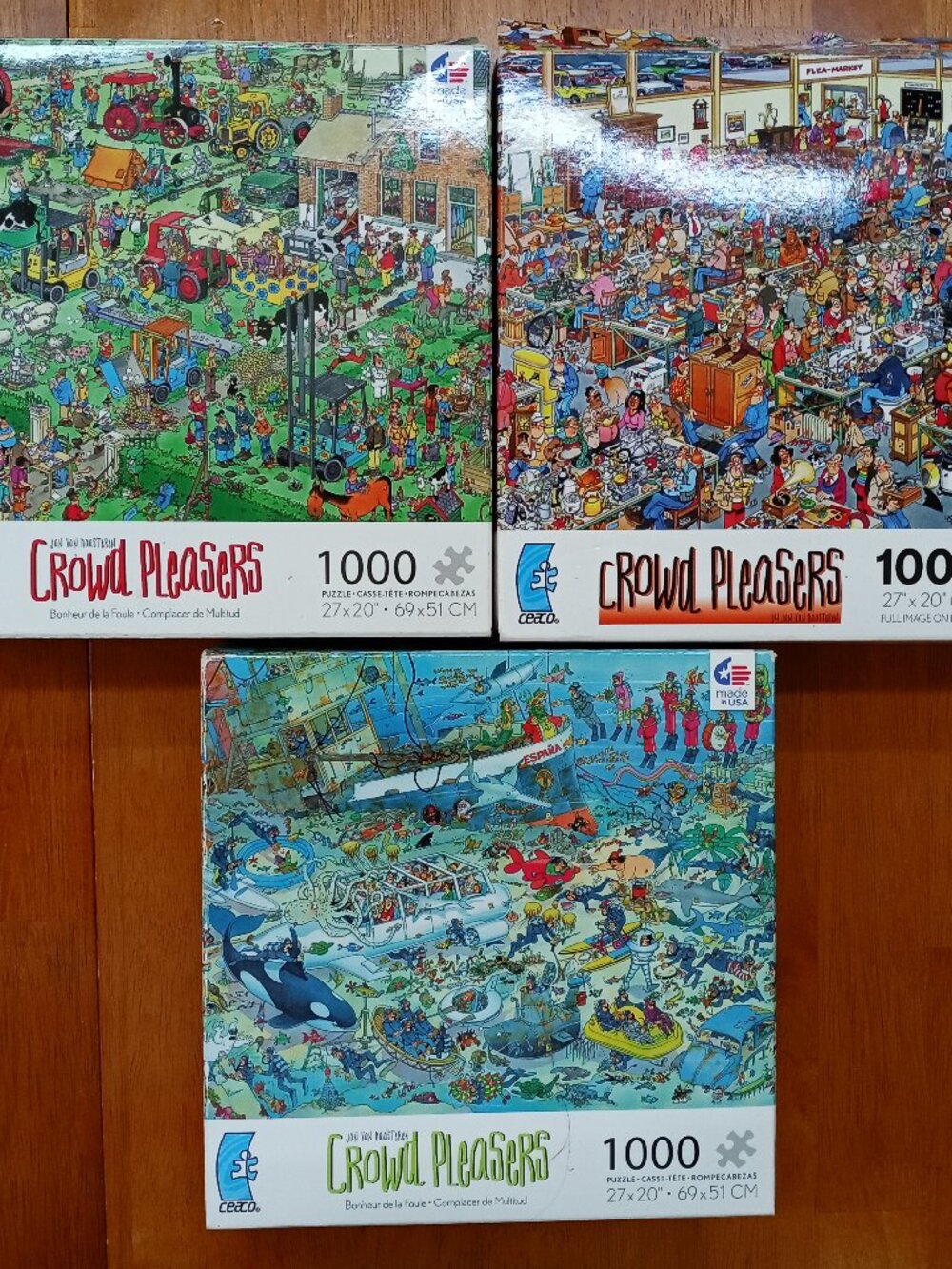 Crowd Pleasers 1000 piece Jigsaw Puzzle Lot of 3 Ceaco